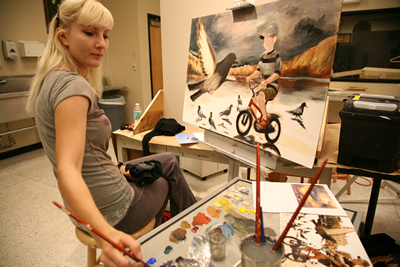 painting students