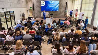 group of people at the Workforce Innovation Hub at SPC Tarpon Springs Campus