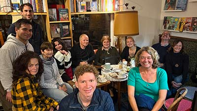 Professor Shelbey Rosengarten with a group of fellow scholars