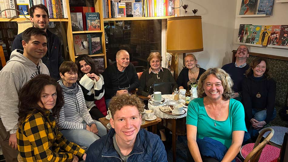 Professor Shelbey Rosengarten with a group of fellow scholars