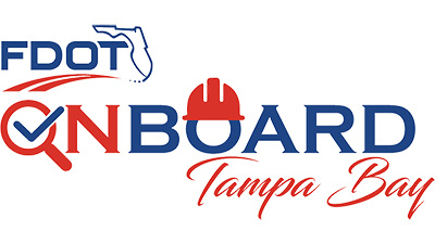red and blue logo with the words OnBoard Tampa Bay