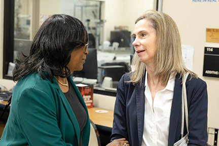 SPC President Dr. Tonjua Williams visits with Florida Department of Education Chancellor Kathy Hebda