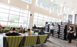 students in the Clearwater library