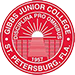 Gibbs Junior College Logo in a red circle, displaying the school name and Saint Petersburg, Florida around the perimeter, with Disciplina Pro Omnibus 1957 in the center with the sun at the end of a pier, surrounded by water.