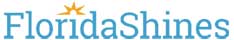 FloridaShines logo in blue letters and sun rays over the letter i