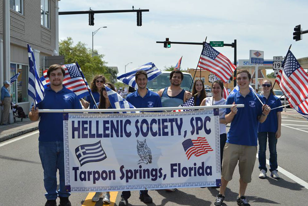 SPC Hellenic Society marching in Tarpon Springs parade