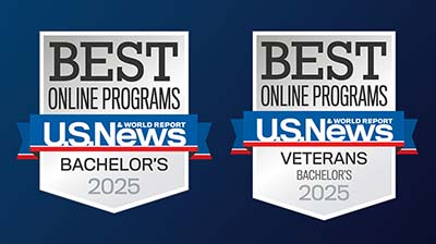 US News and World Report best online programs Badges in blue for 2025