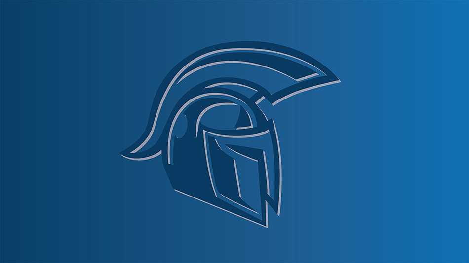 graphic of a titan with a helmet on a blue gradient background