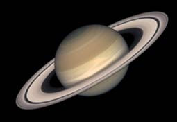 image of the planet saturn on a black background